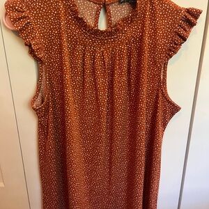 Adrianna Papell Terracotta blouse with White Pattern